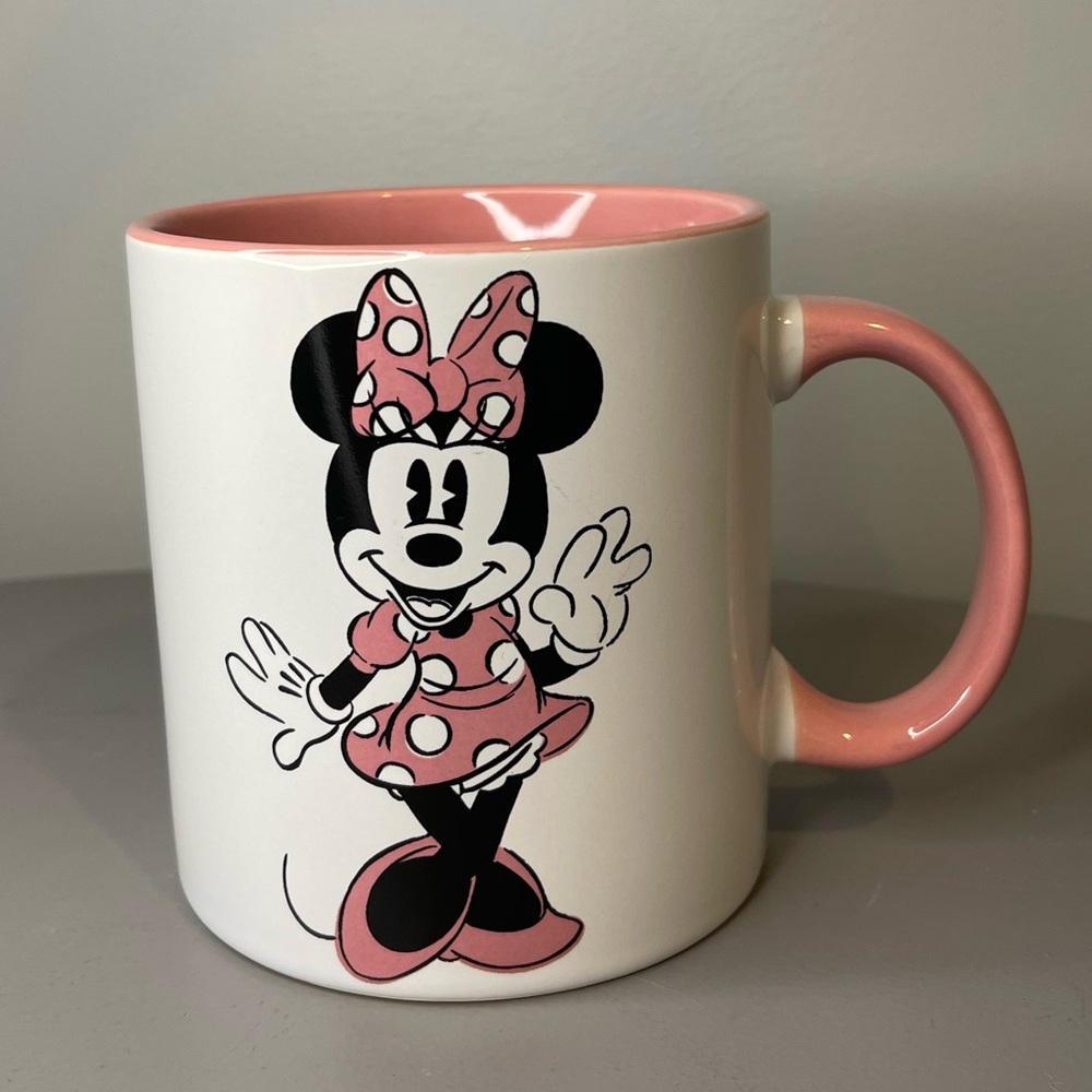 Disney Minnie Mouse Coffee Cup Pink/ White- Large Ceramic mug